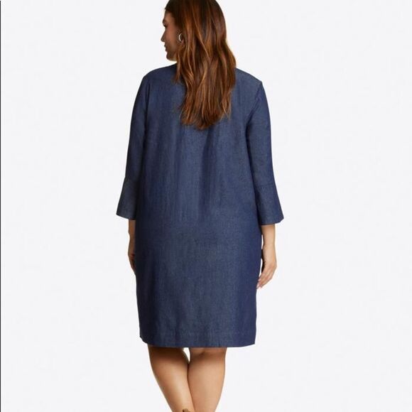 ✨ HP✨Chambray Ruffle Shift Dress✨ - Picture 5 of 13